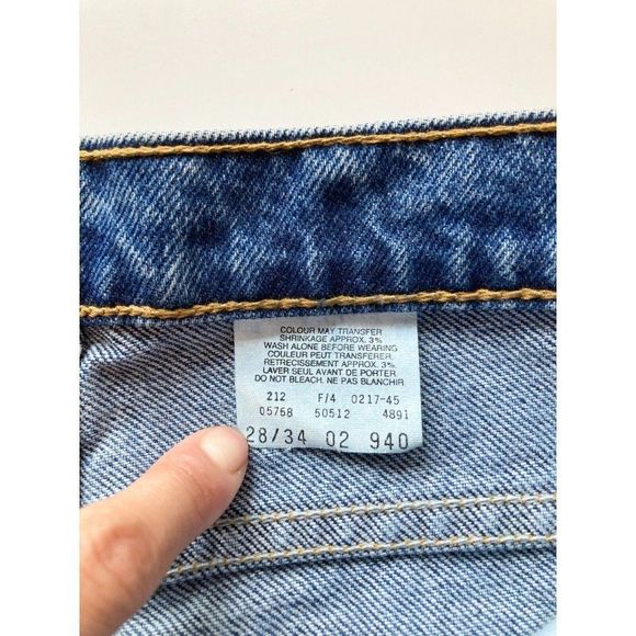 Men's NWT 90's LEVI'S 512 Vintage Deadstock Medium Rinse Slim Jeans, Size 28x34 - Picture 12 of 14